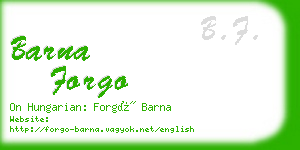 barna forgo business card